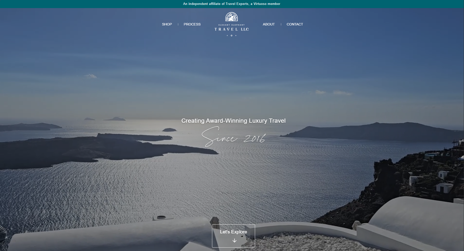 Elegant Elephant Travel Website Screenshot