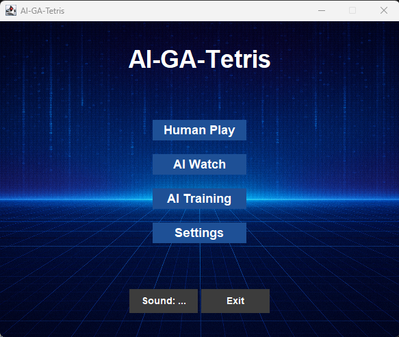 AI-GA Tetris Game Screenshot